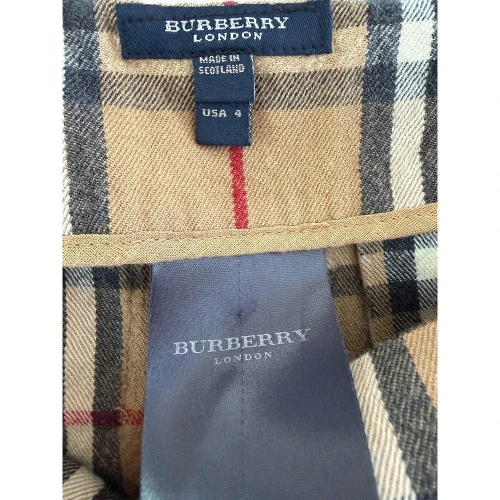 AUTHENTIC Burberry London Pleated Wool Mini Skirt Kilt Nova Check BROWN  US 4 XS
